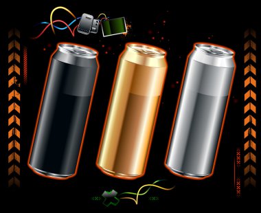 Set of realistic cans clipart