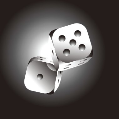 Realistic metal dice clipart