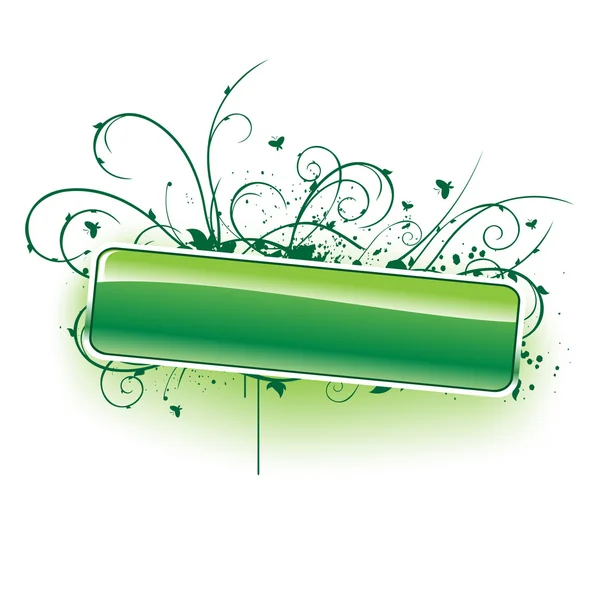 Glänzend grüner Knopf — Stockvektor