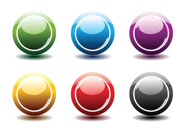 Set of glass buttons — Stock Vector