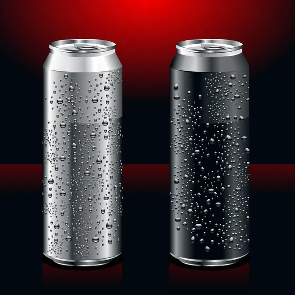 Just set of realistic cans — Stock Vector