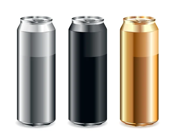 Just set of realistic cans — Stock Vector