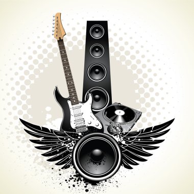 Speaker with wings clipart