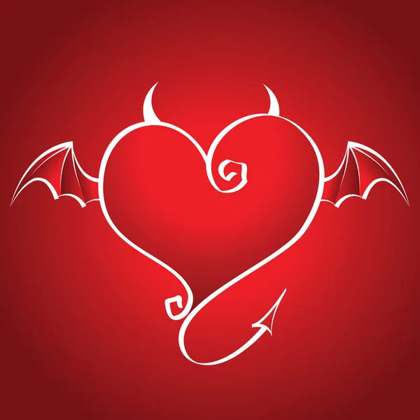 Bad heart with wings — Stock Vector