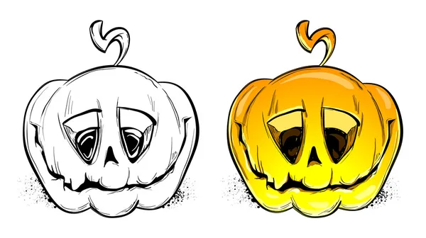 Two vector pumpkins — Stock Vector
