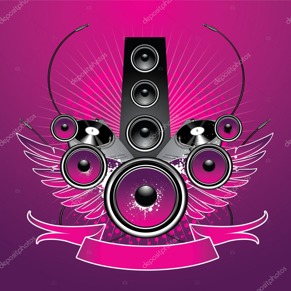 Speaker with wings Stock Vector by ©Vecster 1395770