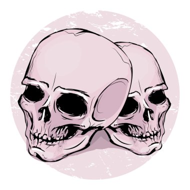 Two skulls clipart