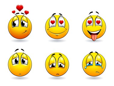 Set of pretty smiles-balls clipart