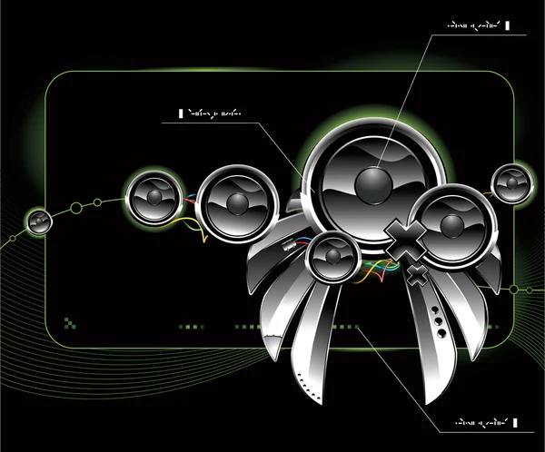 Haut-parleurs futuristes brillants — Image vectorielle