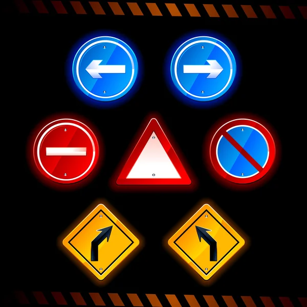 Set of vector road signs — Stock Vector