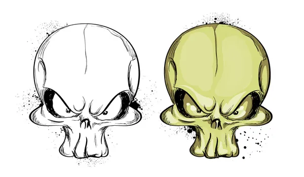 Deux crânes fous — Image vectorielle