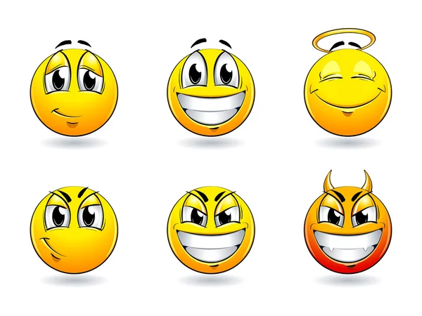Set di belle sorrisi-palle — Vettoriale Stock