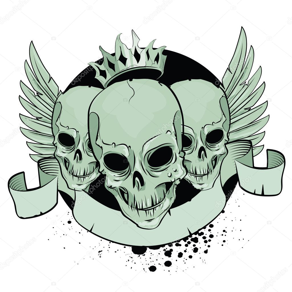 Skulls with wings