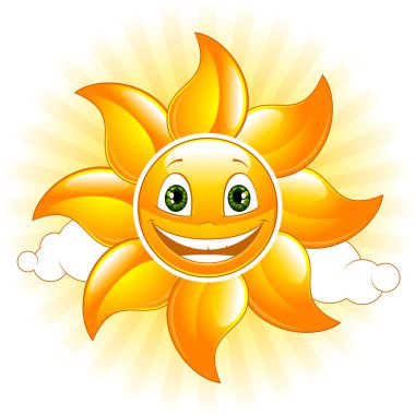 Cartoon happy sun clipart