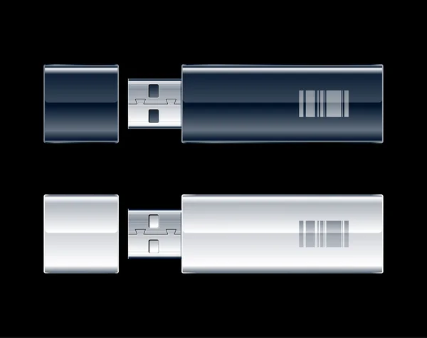Duas unidades flash USB — Vetor de Stock