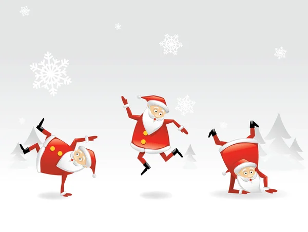 Weihnachtsmann tanzen lizenzfreie Stockillustrationen