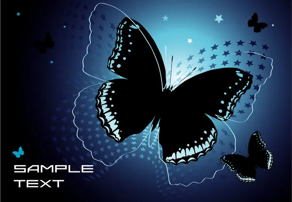 Le papillon noir — Image vectorielle