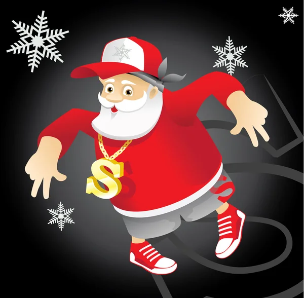 Santa Claus rapero — Vector de stock