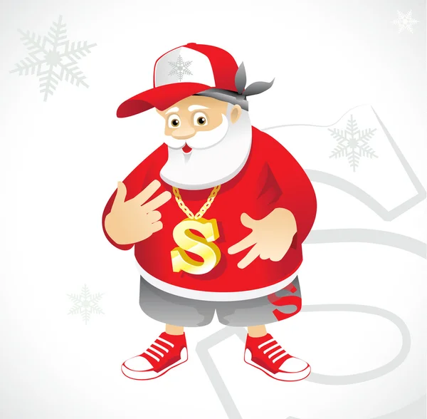 Santa Claus rapper — Stock Vector