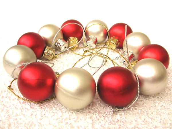 Színes karácsonyi labdák — Stock Fotó