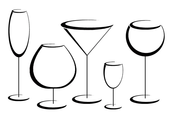 Five wineglasses — Stock Photo, Image