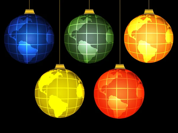 Boże Narodzenie globusy — Zdjęcie stockowe