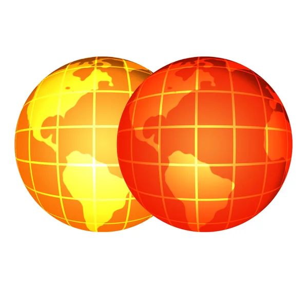 Twee globes — Stockfoto