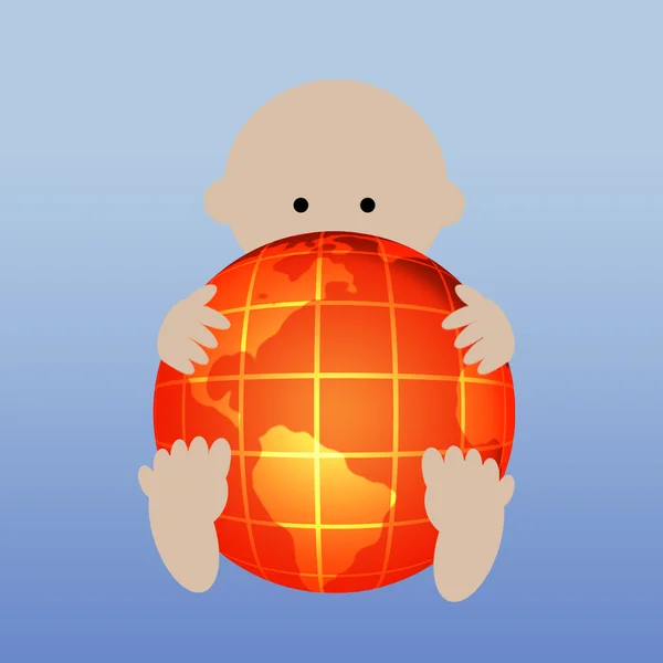 Bebé con globo —  Fotos de Stock