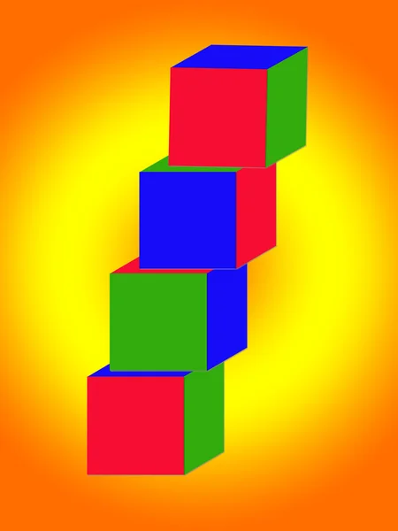 Цветные кубы — стоковое фото
