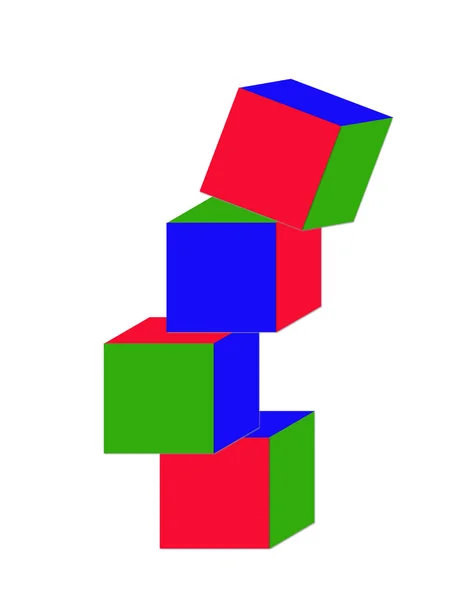 Цветные кубы — стоковое фото