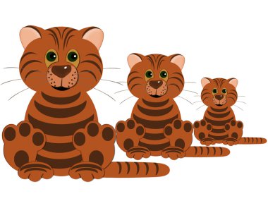 Three tigers clipart