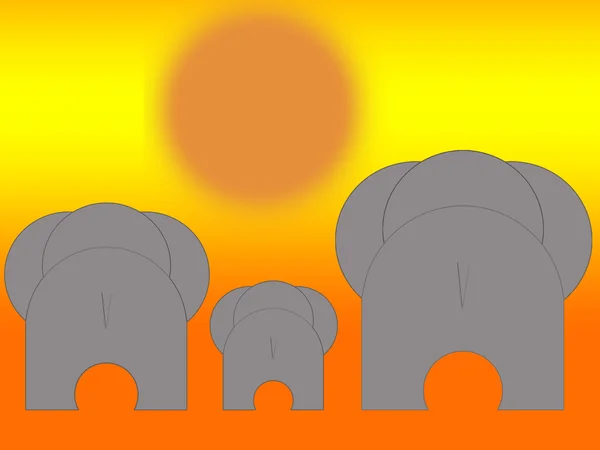 Tre elefanti — Foto Stock