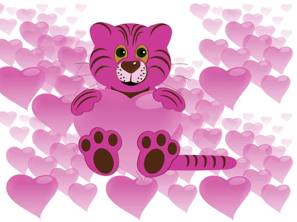 Tiger with heart — Stock Photo, Image