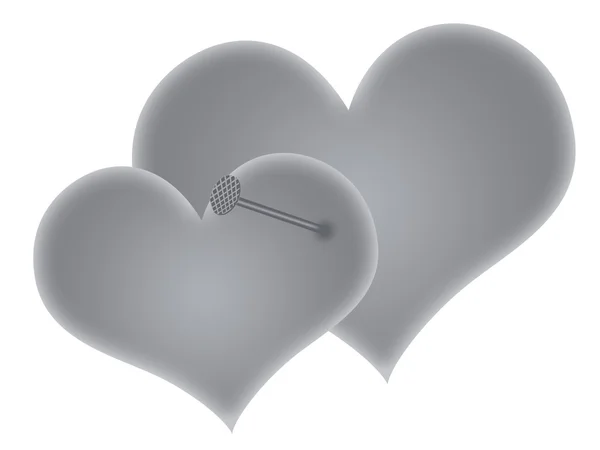İki bağlı kalp — Stok fotoğraf