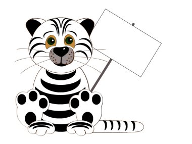 White tiger - symbol east new 2010 year clipart