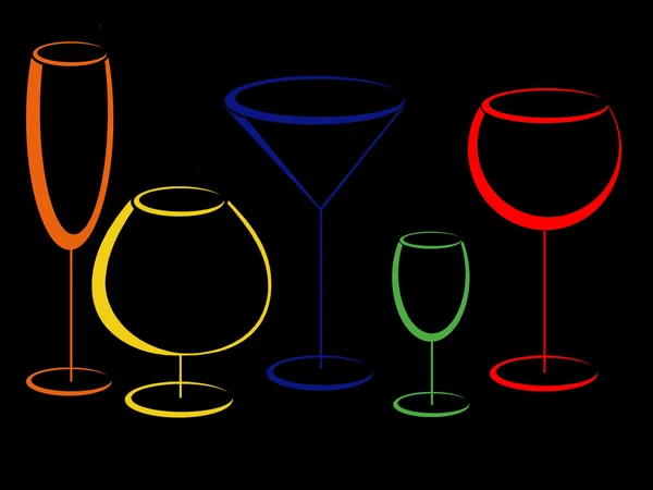 Szklanki do drinków alkoholu — Zdjęcie stockowe