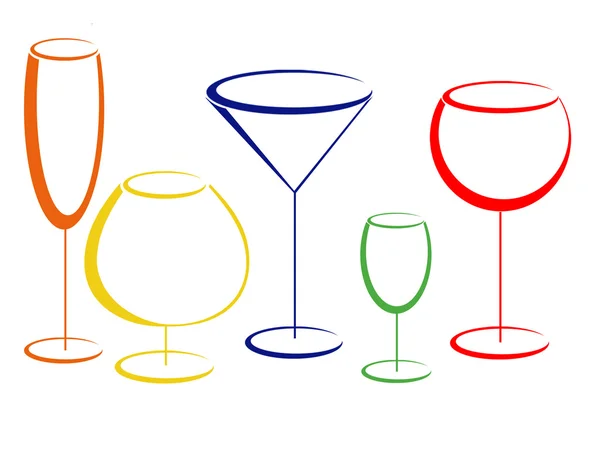 Glasses for alcohol drinks — Stock Photo, Image