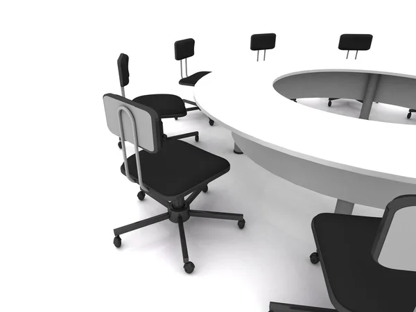 Καρέκλες γραφείου σε λευκό. 3D rendering — Φωτογραφία Αρχείου