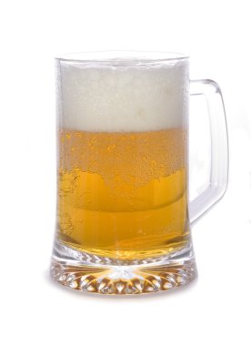 Cold beer glass isolated on white backgr clipart