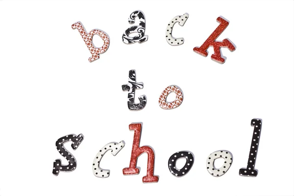 Vissza az iskolába a háttérb fehér betűk — Stock Fotó