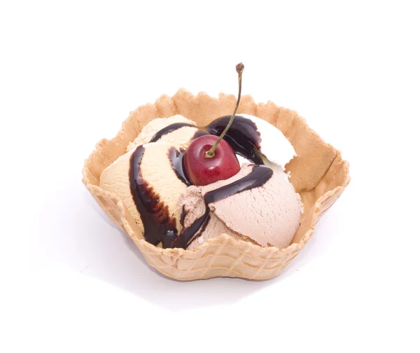 Ice-cream with chocolate — Stock Photo, Image