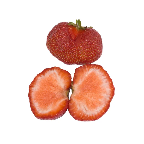 Röd jordgubbe isolerad på vit backgro — Stockfoto