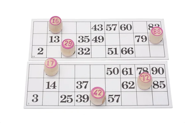 Lotto Bingo auf weißem Hintergrund — Stockfoto