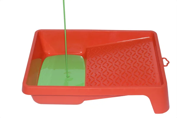 Coloração de rolo verde na superfície branca — Fotografia de Stock