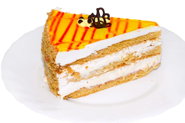 Cake geïsoleerd op witte achtergrond — Stockfoto