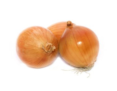 Three onions over white clipart