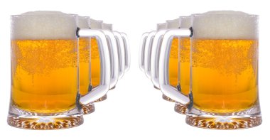 Cold beer glass isolated on white backgr clipart