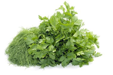 Dill and celery over white clipart