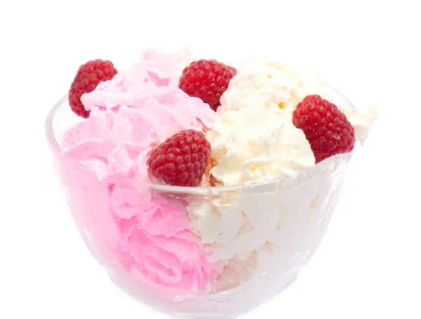 Freshness raspberry with pink and white — Stock Photo, Image