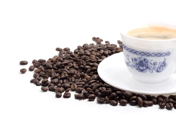 Tazza di caffè sopra bianco — Foto Stock